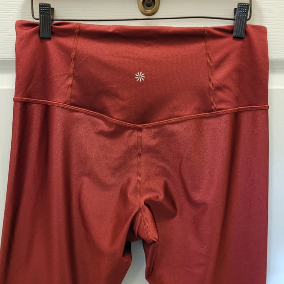 ATHLETA ELATION SHINE TIGHTS HIGH RISE LEGGINGS RED LARGE - Picture 10 of 16